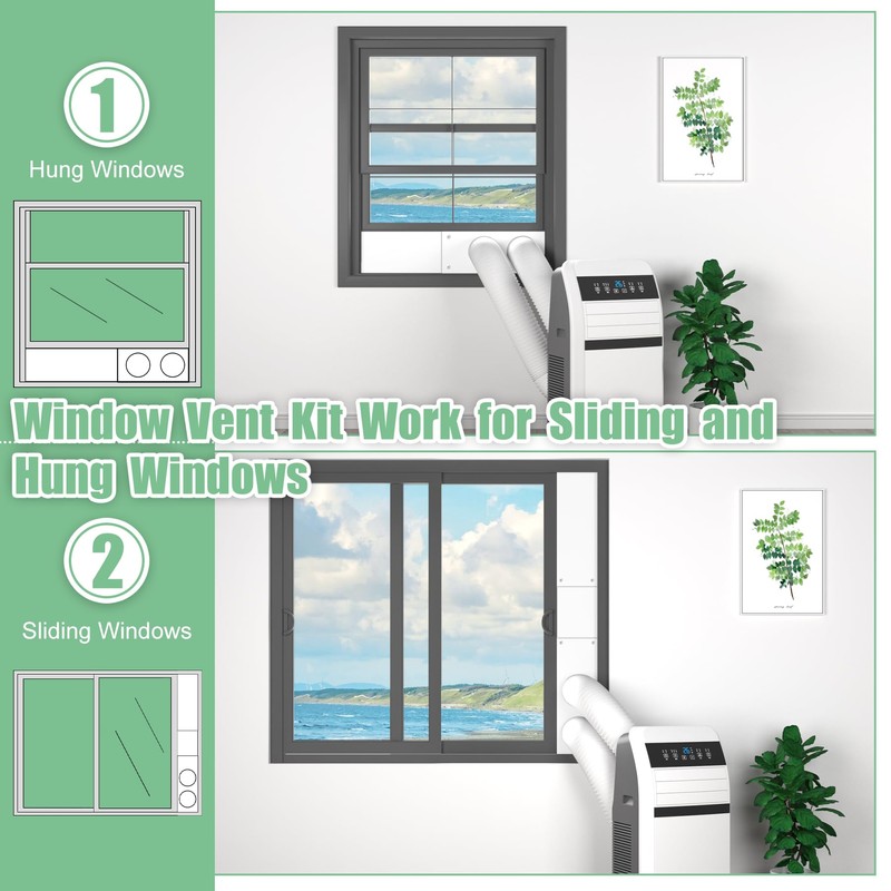 Memrita Dual Hose Portable Air Conditioner Window Seal Kit, 5.9"