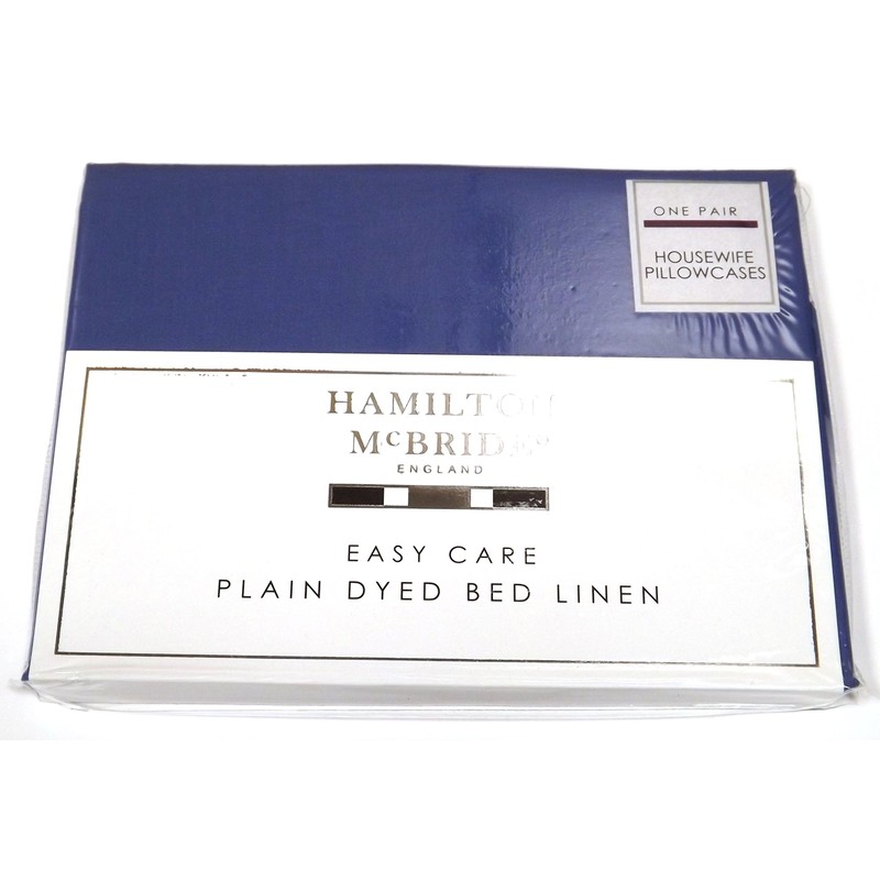 Hamilton McBride 68 Pick Polycotton French Blue Pillowcase Pair