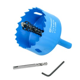 2-1/8 Inch Hole Saw with Arbor for Metal and Wood Cutting, Bi-Metal Hole Cutter, 2-1/8" Hole Saw Kit for Drywall, Wood, PVC Boards, Fiberglass and Vent Pipes