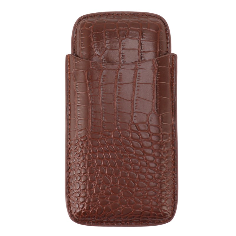 Cigar Holder Case Artificial Leather Portable Durable Elegant 3 Finger