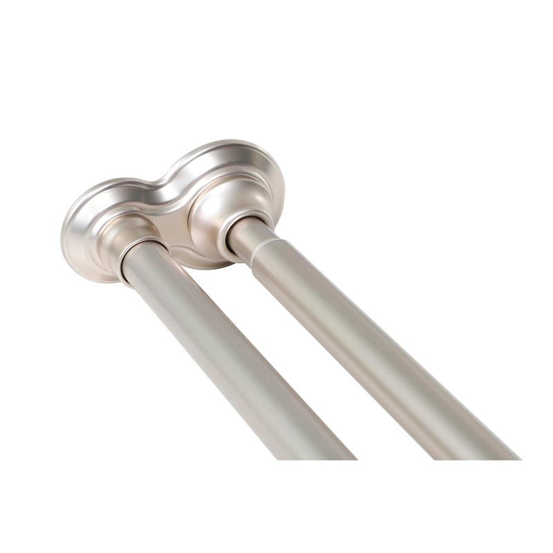 72 in. Adjustable 72-Inch Double Shower Curtain Rods, Brushed Nickel