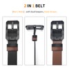 MACBORO Big Buckle Reversible Leather Belt | TSA Approved, Hypoallergenic,