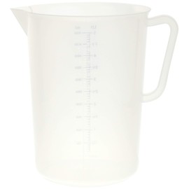 M.T. Torimatsu AS ONE MTI Polypropylene Measuring Cup 5.0L Made from durable polypropylene, it is less likely to break Heat-resistant up to 120℃ Can measure hot water