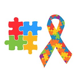 inking house SET OF 2 X Autism Awareness Iron on Screen print Patch Applique Unique Animal Motif transfer Autism Jigsaw puzzle