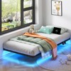 HAVONIZD Floating Bed Frame Twin with LED Lights and Charging