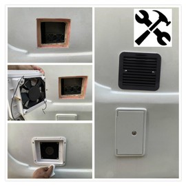 RV Side Vent Fan, 12V Silent Wind Air Vent Exhaust Fan, Air Vent Ventilation Exhaust Fan, RV Side Vent Replacement for RV Motorhome Caravan Trailer Boat Marine Yacht, Black