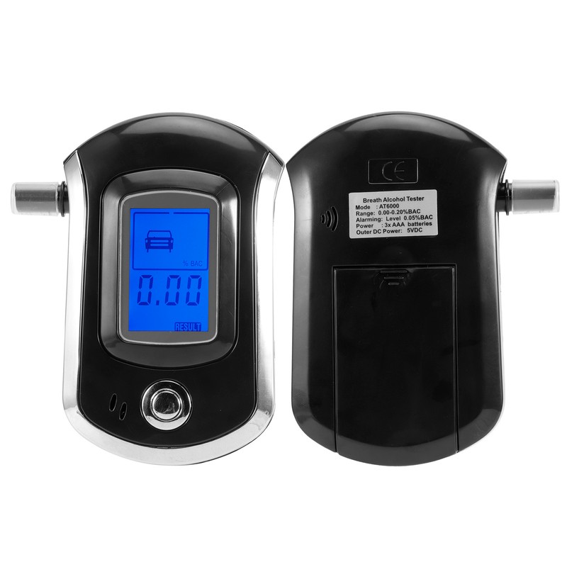 LCD Digital Breath Tester Mini Portable Blowing Type Professional Breathalyzer