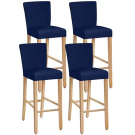 SHILV. HOME Stretch Removable Washable Bar Stool Covers,Dining Room Chair Covers,Barstool Chair Slipcovers Pub Counter Seat Cover (Navy,Set of 4)