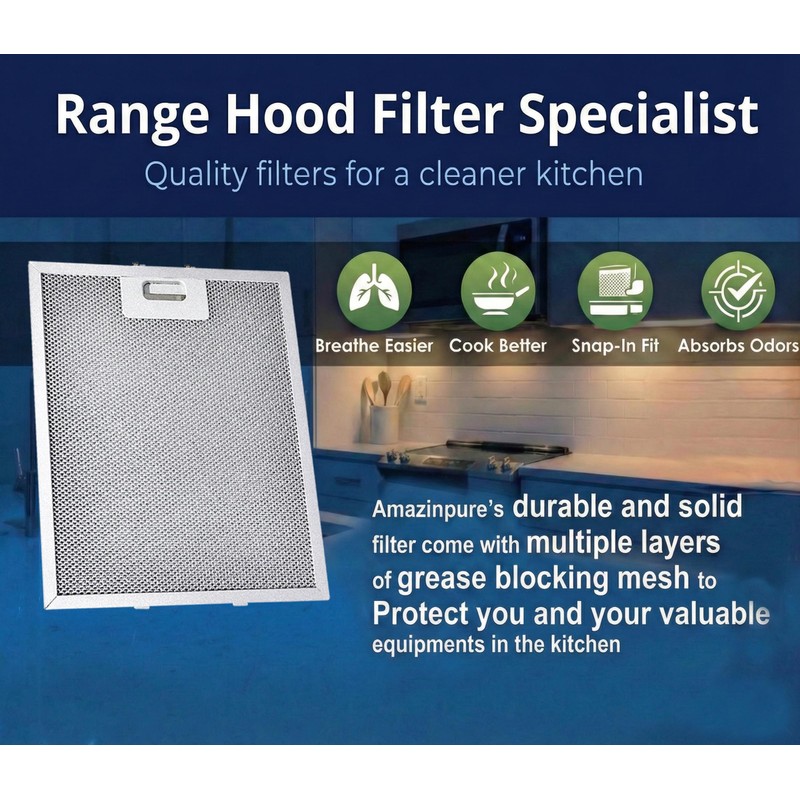 Amazinpure 2X SB08087294 Range Hood Filter Replacement Compatible with Broan