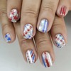 4th of July Press on Nails Short Square Fake Nails