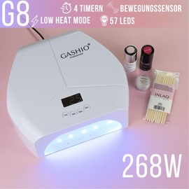 GASHIO® UV Lamp for Gel Nails - UV LED Lamp for Gel Nails - LED Nail Lamp - Nail Dryer LED - Nail Lamp with Timer and Sensor - Nail Dryer for All Nail Polishes 268 W Dual