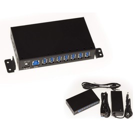 KALEA-INFORMATIQUE Industrial-type USB Charging Station and HUB, USB3 7 Ports with 3A Power Supply. Adjustable or Rackable.