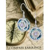 TOUPOP Birthstone Earrings for Women Sterling Silver Compass Dangle Earrings
