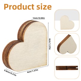 BOXOB 20pcs Wooden Heart Shaped Photo Stands, Wood Table Number Sign Picture Holders with Adhesive Dots Place Card Clips for Weddings Parties Events and Restaurants