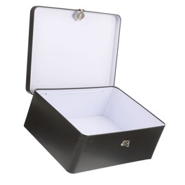KOMBIUDA Storage Box with Lock Tinplate Metal Box