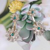 Atentuyi Boho CZ Flower Earrings Gold Flower CZ Stud Earrings