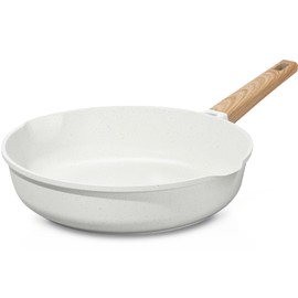 ESLITE LIFE Nonstick Ceramic Frying Pan Skillet, Non-Toxic Egg Omelette Kitchen Cooking Pans Compatible with All Stovetops (Gas, Electric & Induction), PTFE & PFOA Free (White, 11")