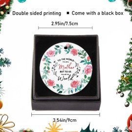 Mom to Us You are The World Christmas Ornament 2022 for Mom Keepsake Christmas Ornament Best Mom Gifts Christmas Tree Ornaments 2.95in with Gift Box