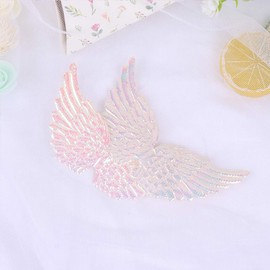 NUOBESTY Pack of 12 angel wings fabric wings patches for DIY craft hair jewellery (pink)