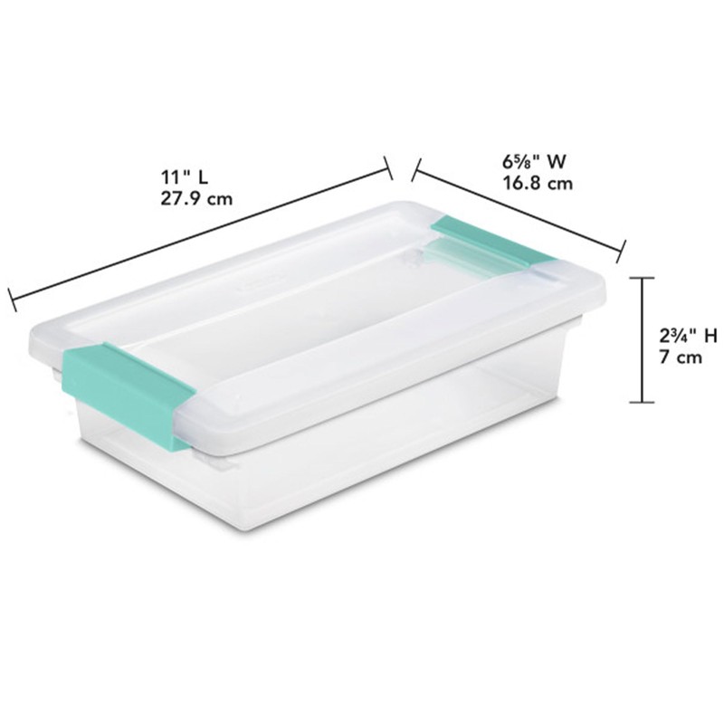 Sterilite 24-Pack Clip Box, Stackable Clear Plastic Bins with Latching