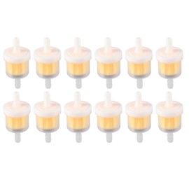 Motoforti 12pcs White Yellow Universal Fuel Filters Engine Gas Fuel Line Filter with Magnet Replacement for Motorcycle ATV Dirt Bike