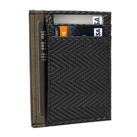 HAMMER ANVIL RFID Blocking Minimalist Front Pocket Wallet Genuine Leather, Black Chevron, One Size, minimalist