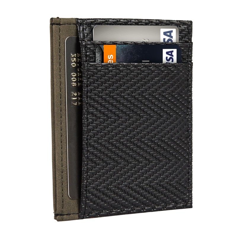 HAMMER ANVIL RFID Blocking Minimalist Front Pocket Wallet Genuine Leather,