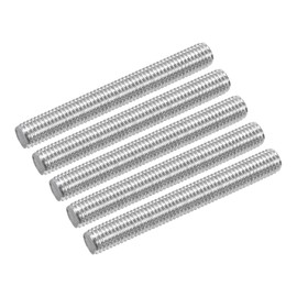 sourcing map 5Pcs M6 x 50mm Fully Threaded Rod 304 Stainless Steel Right Hand Threads Bar Studs for Anchors Bolts, Clamps, Hangers and U-Bolts, 1 Thread Pitch