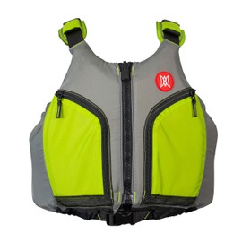 Perception Kayaks Hi-Fi Kayaking Life Jacket | Easy Access Zippered Pockets | USCG Approved PFD - UL Type 3 | Paddle Sports Life Vest | XS - Small, Green/Grey