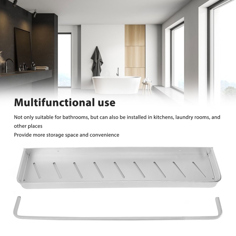 Space Aluminum Bathroom Shelf Punch Free Wall Mounted Floating Bathroom