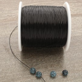 Stretch Magic Bead & Jewelry Cord - Strong & Stretchy, Easy to Knot - Black Color - 0.7mm diameter - 100-meter (328 ft) spool - Elastic String for making beaded jewelry – Bonus Hypo Cement Glue