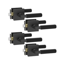 Asidrama 4 Pack Black Passage Door Handles, Door Lever with Door Knobs Indoor for Bedroom or Bathroom, Heavy Duty Door Handles Interior with Locks for Left Right Sided Doors 098