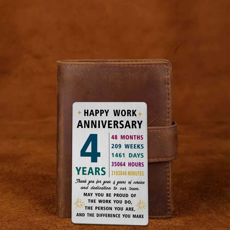 Richesele 4th Work Anniversary Card - Thank You 4 Years