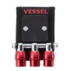 VESSEL QB-10MB3R Quick Catcher 3 Row Holder with Magnet, Red