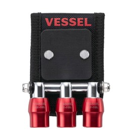 VESSEL QB-10MB3R Quick Catcher 3 Row Holder with Magnet, Red