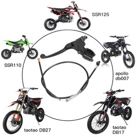 YOXUFA 7/8'' Left Clutch Lever Handle Cable for SSR 50cc 70cc 90cc 110cc 125cc 150cc Apollo RFZ DBX18 TaoTao DB17 DB27 Coolster M-125 Baja X-pro Thumpstar Kayo Xmotos Chinese Pit Dirt Bike Parts Black