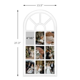 J.M.Deco 2 Pack 9 Opening Collage Picture Frames for Wall Holds 9 Pieces 4x6 Photos, Collage Photo Frame Gallery Wall Hanging - (White + Black)