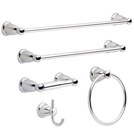 Franklin Brass Kinla (1-Pack) Towel Hooks Polished Chrome Bathroom Double J-Hooks Wall Mounted for Robes & Towels 2-Prong Hand Towel Hook Holder Kitchen, Bath, Bathroom Accessories KIN35-PC-1