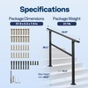 VIVOHOME 2-Pack 4 Step Hand Rails for Outdoor Steps, Galvanized