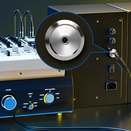 YiKaiEn 3.5mm TRS Stereo Panel Mount Adapter - Threaded Round Connector, Male to Female Short Cable, for Headphones & Microphones 20cm 0.65FT