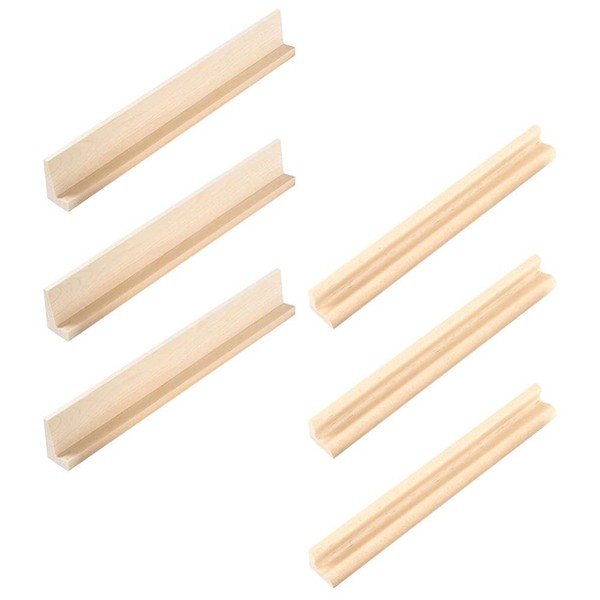 Toyvian 6pcs Wooden Domino Trays Natural Domino Tray Holders Domino
