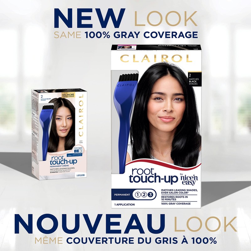 Clairol Root Touch-Up Permanent Hair Dye, 3 Brown Black Hair