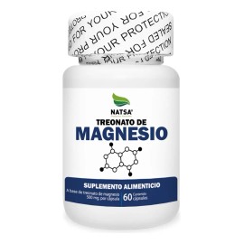 Treonato Magnesio Natsa Cápsulas Maxima Absorción Mejora Sueño Memoria Concentración Huesos Fuertes Regula Corazón Alta Biodisponibilidad