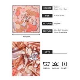 Coubeau Pack of 3 Women's Bandana, Silk Scarf, Hair Scarf, Women for Tying Neckerchief, Women's 35 Inch Large Square Headscarf, Set Q