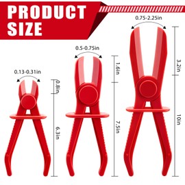 Leriton 6 Pcs Hose Clamp Pliers Pinch off Pliers Hose Fuel Line Pinch Clamp Tool for Fuel Radiator Gas Lines Brake Equipment, Red, 3 Sizes