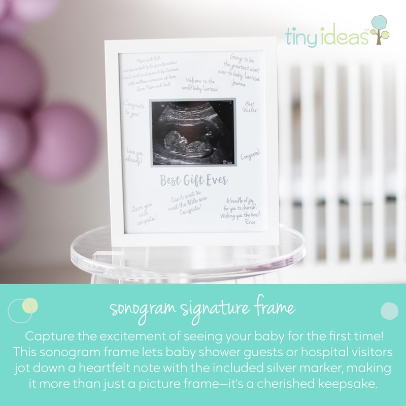 Tiny Ideas Sonogram Signature Frame - Ultrasound Picture Keepsake, Gender