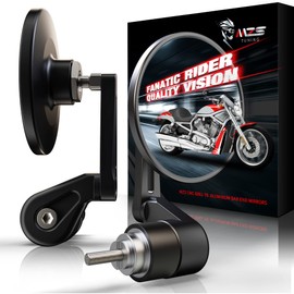 MZS Bar End Mirrors, Motorcycle Handlebar Mirrors Round Black Compatible with CB300F CB300R CB500F CB500X CB650F CB750 CB1000R CBR250R CBR300R CBR500R CBR 600 F4 F4i CBR600RR CBR650F CBR1000RR NC750X