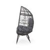 Valerie Outdoor Wicker Swing Chair with Cushion, Gray and Dark