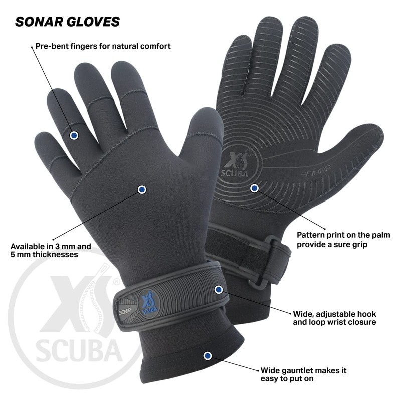 XS Scuba 3 mm Sonar Gloves - Small