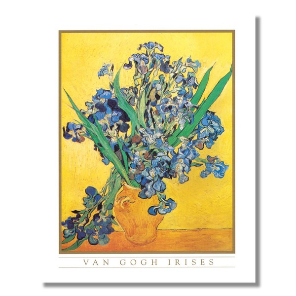 Vincent Van Gogh Irises Vase Flower Wall Picture 8x10" Art Print (Unframed)